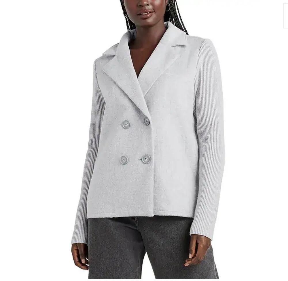 Stunning  Splendid Singrid Mixed Media Blazer - Gray, Size L (NEW)